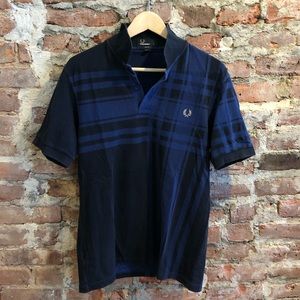 Fred Perry Slim Fit Polo - Blue/Black - Medium